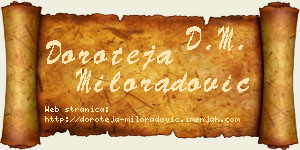 Doroteja Miloradović vizit kartica
